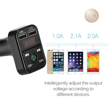 Car Kit Handsfree ασύρματος πομπός FM συμβατός με Bluetooth Συσκευή αναπαραγωγής LCD MP3 2.1A Αξεσουάρ αυτοκινήτου Handsfree Auto FM Modulator