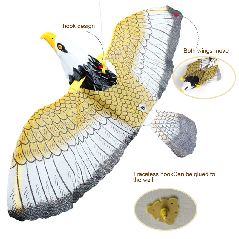 Simulācijas putnu interaktīvas kaķu rotaļlietas Kaķu ķircināšana Play Elektriskā piekārts ērglis Lidojošs putns Kaķa nūja Skrāpējama virve Kaķēna suņa rotaļlieta