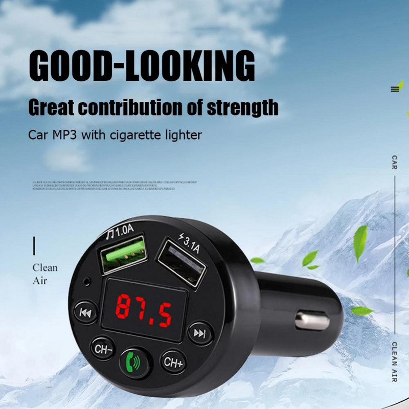 Mâini libere Mp3 Player 3.1a Dual Usb Încărcător rapid Modulator fără fir Bluetooth Transmițător FM Auto Accesorii Auto Încărcător Auto