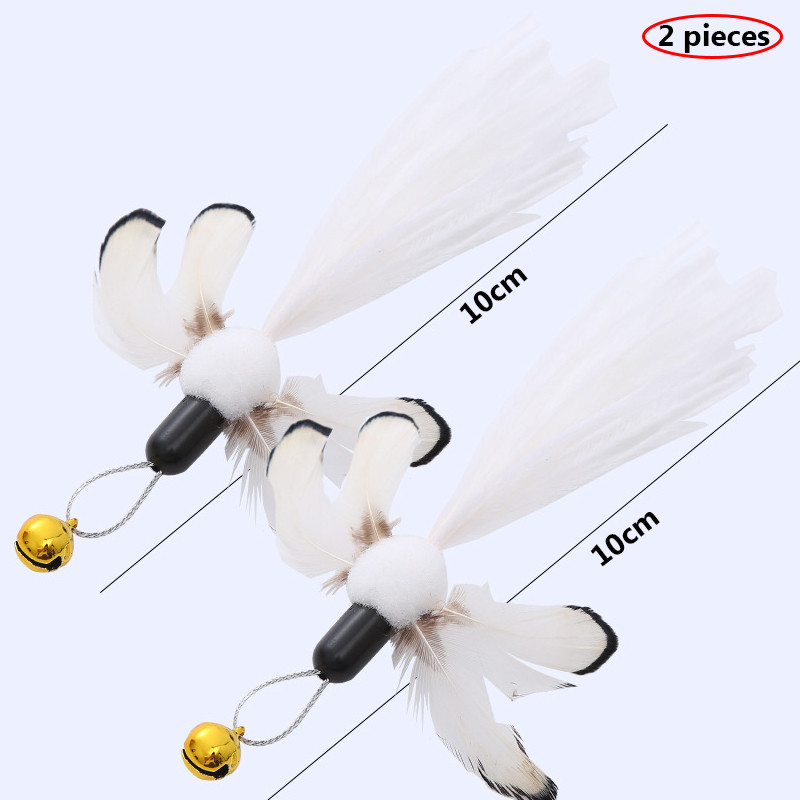 Baghetă pentru pisici Insecte amuzante Înlocuire cu pene Pisicuță Baghetă pentru pisici Jucării de pluș pentru pisici Accesorii pentru animale de companie Teaser cu pene rotative