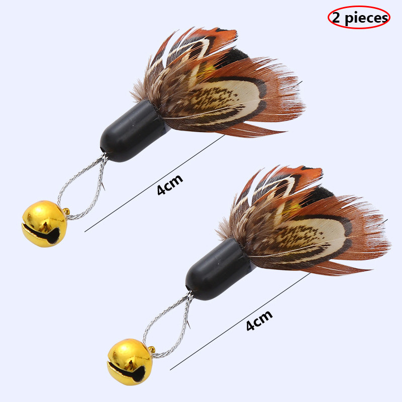 Baghetă pentru pisici Insecte amuzante Înlocuire cu pene Pisicuță Baghetă pentru pisici Jucării de pluș pentru pisici Accesorii pentru animale de companie Teaser cu pene rotative