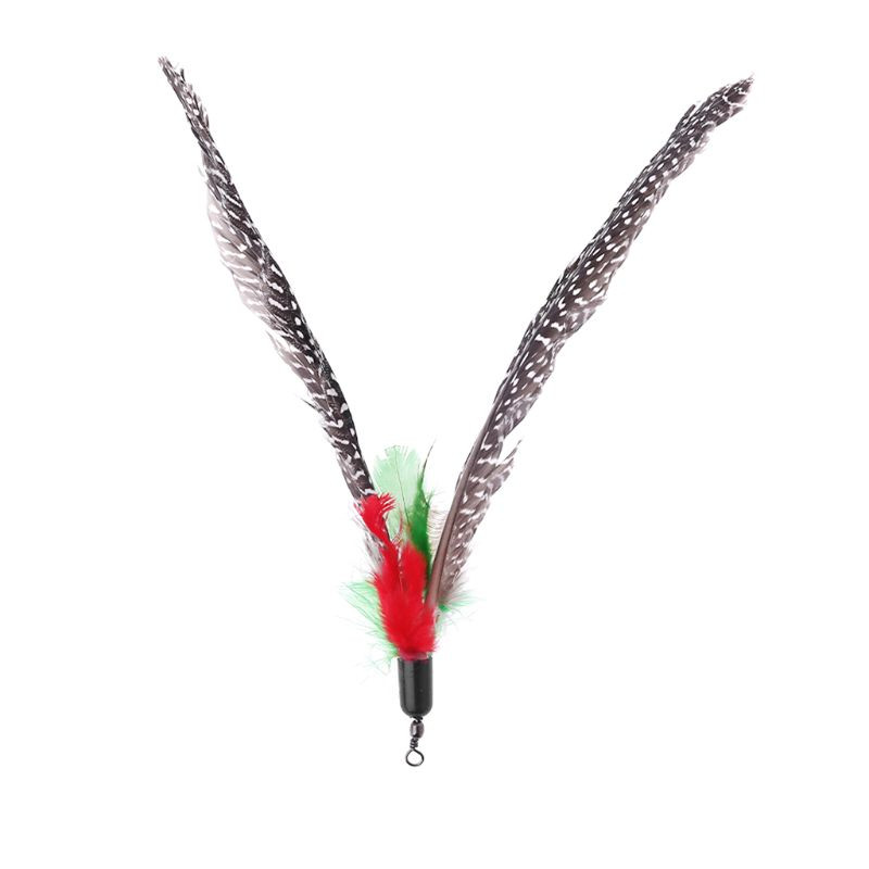 5 bucăți/set de jucărie pentru pisici din pene naturale, realizate manual, rezerve de pasăre, bețișoare interactive