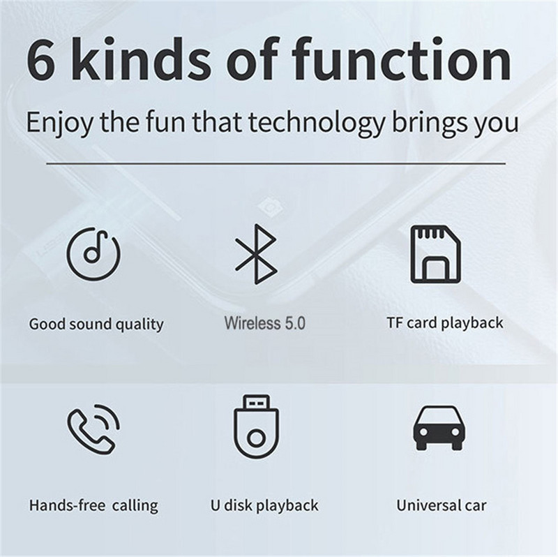 KEBIDUMEI Transmițător FM Bluetooth 5.0 pentru mașină, încărcător rapid de 3.1A, player Mp3 pentru mașină, modulator de muzică pentru mâini libere cu accesorii auto TF U