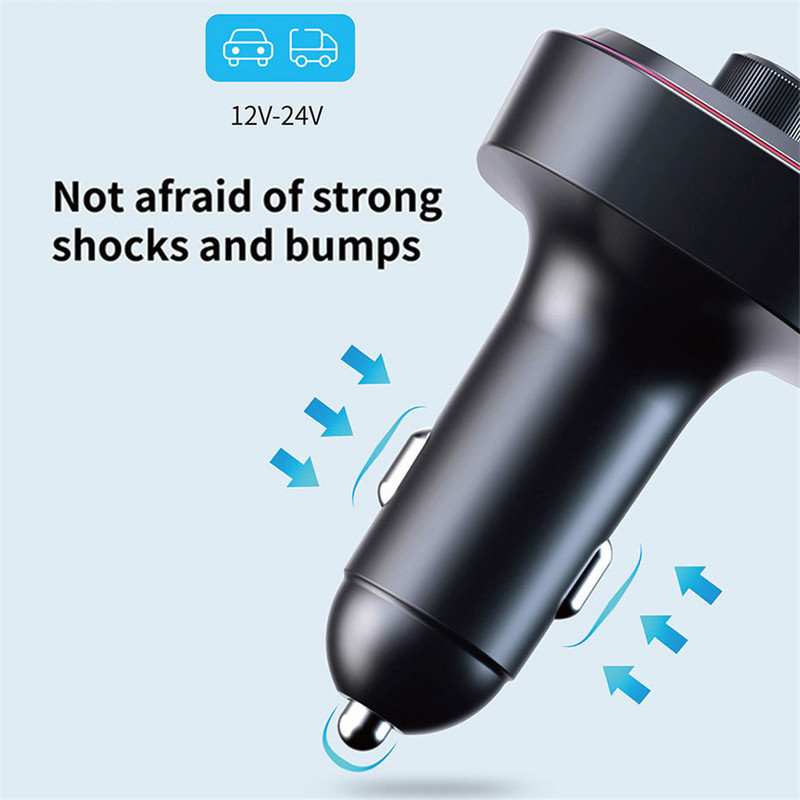 KEBIDUMEI Transmițător FM Bluetooth 5.0 pentru mașină, încărcător rapid de 3.1A, player Mp3 pentru mașină, modulator de muzică pentru mâini libere cu accesorii auto TF U