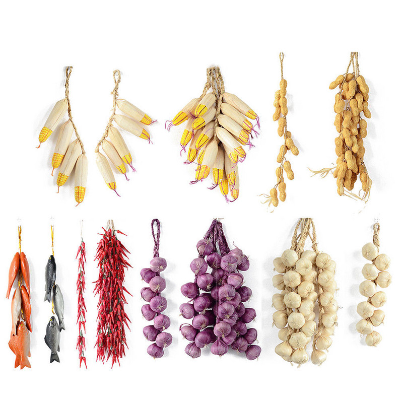 1 vnt. dirbtinės putos, augalinis augalas, purpurinis česnakas, kukurūzai, žemės riešutai pipirai, žuvies grandinėlė, namų dekoravimo fotografijos reikmenys