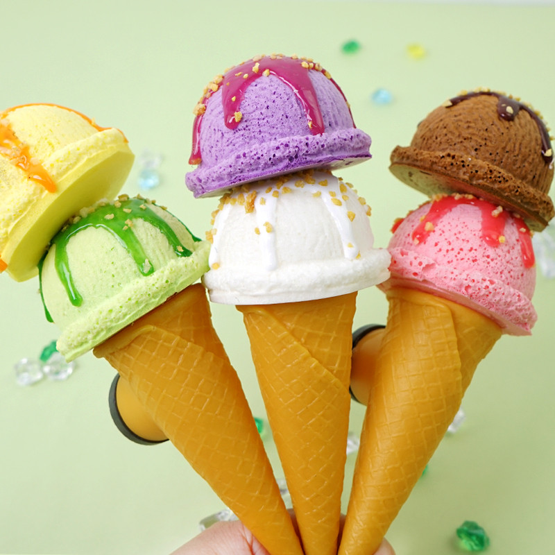 1PC simulare dublă înghețată model tort fals cremă gustare copii împușcături recuzită nunta desert ornamente pentru fereastră