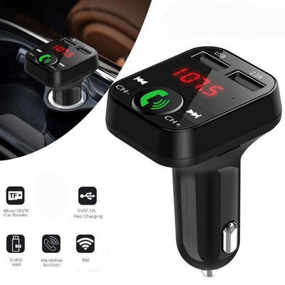 Adaptor radio auto Modulator 2.1A Încărcător dublu USB Transmițător FM Set auto Bluetooth fără fir Kit Mâini libere Auto MP3 Audio Music Player