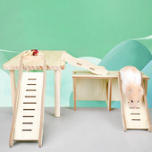 Pet Small Animal Hideout Hamster Bridge Wooden for PLAY Toys Stairs Gym