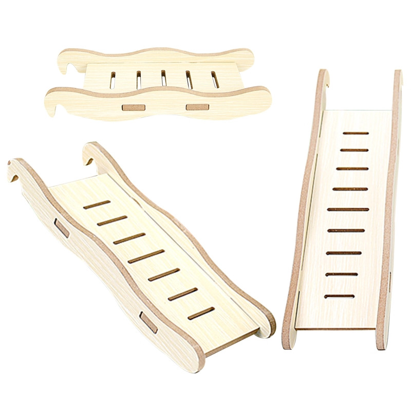 Pet Animal Mici Ascunzătoare Hamster Pod Din Lemn pentru Jucării PLAY Scări Sală de sport