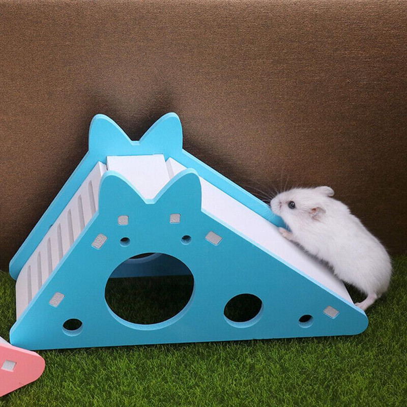 Jucărie de tobogan pentru hamster asamblat Porcușor de Guineea Ursul de aur Accesorii colorate Jucării Cușcă pentru casă Animale de companie Hamster Hamster mic din lemn P2C9