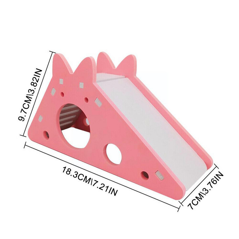 Jucărie de tobogan pentru hamster asamblat Porcușor de Guineea Ursul de aur Accesorii colorate Jucării Cușcă pentru casă Animale de companie Hamster Hamster mic din lemn P2C9