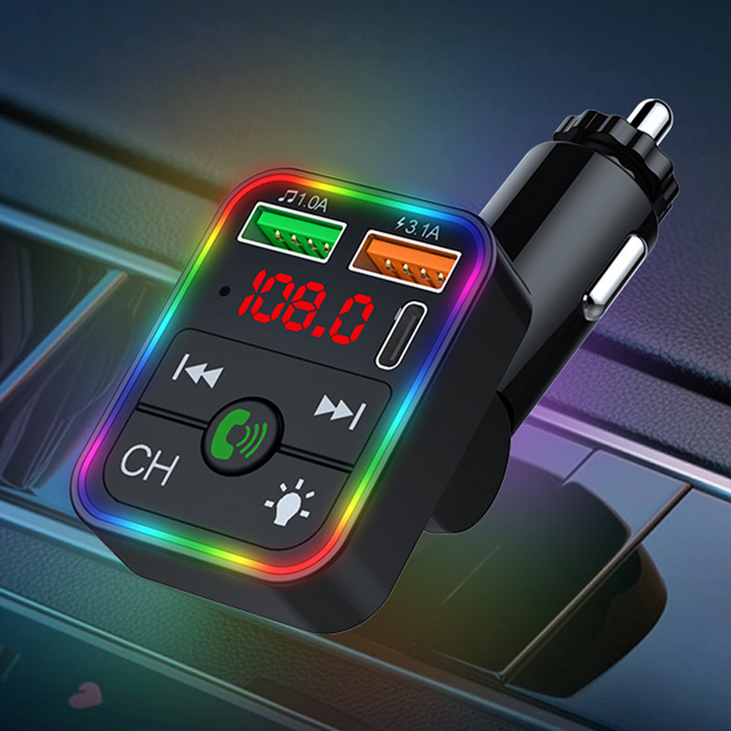 Transmițător FM pentru mașină Player MP3 Radio Adaptor fără fir Compatibil cu Bluetooth 5.3 Port dublu USB Încărcător rapid de încărcare