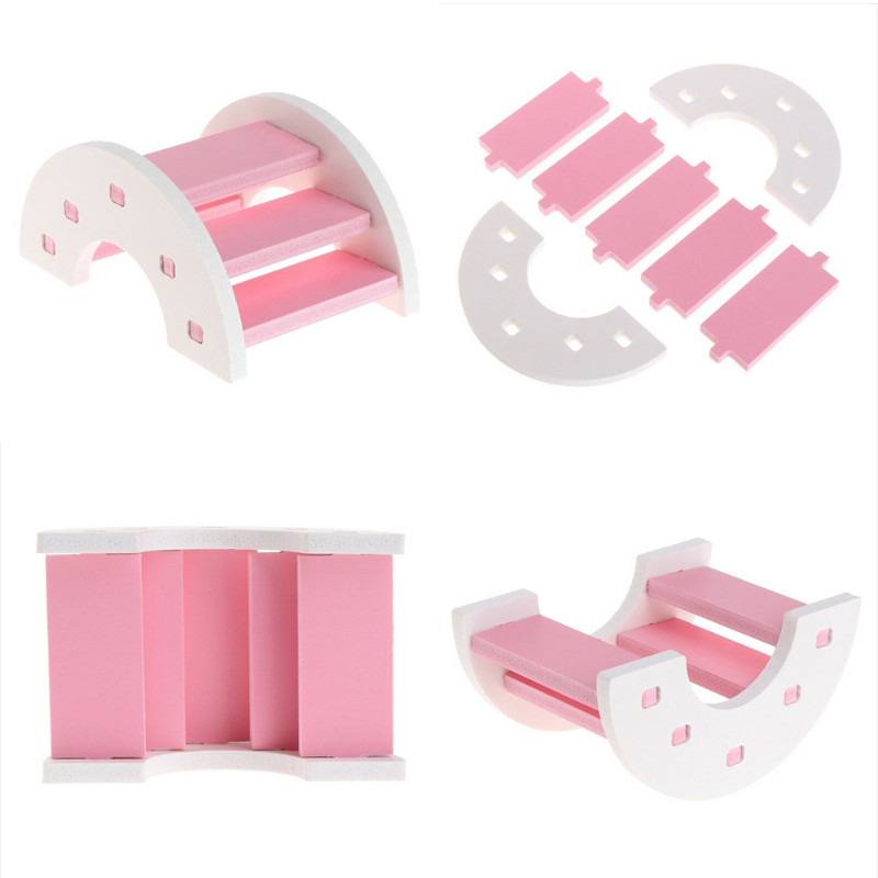 Jucării de mestecat din lemn pentru îngrijirea dinților jucărie molară pentru iepure chinchilla animal de companie Jucării molare pentru hamster mini scari colorate pentru animale de companie