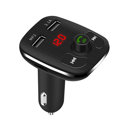 Φορτιστές αυτοκινήτου διπλής θύρας USB Πομπός Bluetooth Fm Handsfree Τηλεφωνική κλήση Κιτ αυτοκινήτου Αξεσουάρ αυτοκινήτου Εσωτερική διακόσμηση Ανταλλακτικά αυτοκινήτων