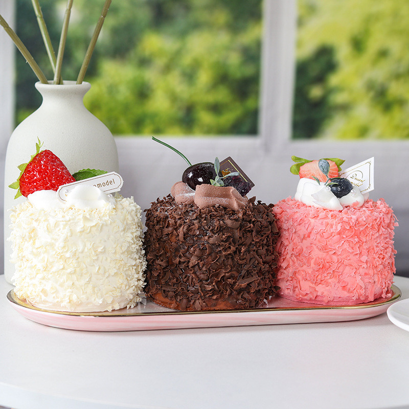 Model de tort de simulare Ornamente Set de pahare de hârtie falsă Recuzită pentru fotografie alimentară Sala de expoziții Decor pentru fereastră Masă de desert
