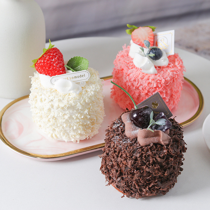 Model de tort de simulare Ornamente Set de pahare de hârtie falsă Recuzită pentru fotografie alimentară Sala de expoziții Decor pentru fereastră Masă de desert