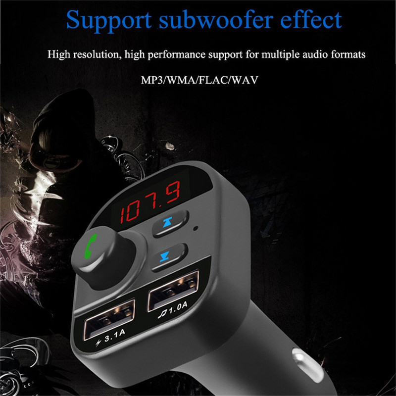 Transmițător FM auto Bluetooth Adaptor radio fără fir Încărcător usb Player Mp3 Accesorii auto Decorare interioară Piese auto