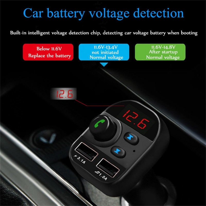 Transmițător FM auto Bluetooth Adaptor radio fără fir Încărcător usb Player Mp3 Accesorii auto Decorare interioară Piese auto