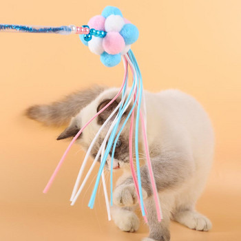 Αστείο ραβδί γάτας με φούντες με ραβδί Bell Fairy Stick Πτυσσόμενο κατοικίδιο ζώο ελαφριά διαδραστικά παιχνίδια εκπαίδευσης Γάτες που παίζουν παιχνίδι 40cm