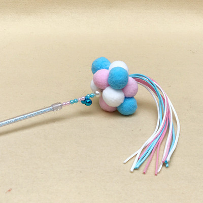 Αστείο ραβδί γάτας με φούντες με ραβδί Bell Fairy Stick Πτυσσόμενο κατοικίδιο ζώο ελαφριά διαδραστικά παιχνίδια εκπαίδευσης Γάτες που παίζουν παιχνίδι 40cm