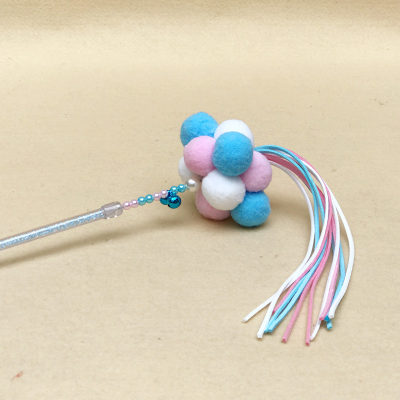 Băț amuzant de pisică cu clopoțel, ciucuri, retractabil pentru animale de companie, jucării interactive de antrenament, jucării interactive pentru pisici, 40 cm