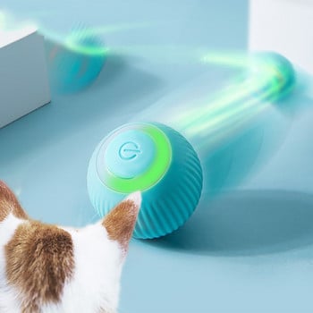 Smart Cat Ball Toys Автоматична търкаляща се топка Електрически котешки играчки Интерактивни за обучение на котки Самодвижещи се играчки за котенца за закрито