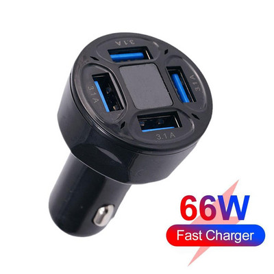 3.1A Four In One Digital Display Car Charging 4-Port Charger Voltage With One Vehicle Port Car Charging Multi Four Pull Y2E2