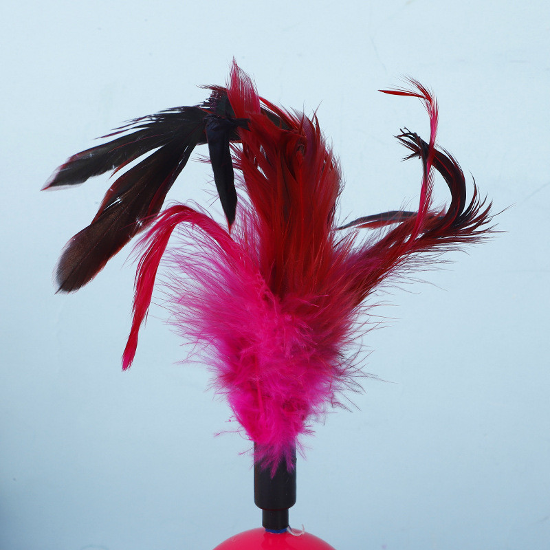 1buc Jucărie pentru pisici de șoarece cu pene, pahar de jucării pentru pisici, minge, pisicuță, șoarece, jucării interactive, colorate, cu pene, pentru pisici, diametru 5,5 cm