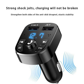 Προσαρμογέας μουσικής Bluetooth αυτοκινήτου Πομπός FM Δέκτης Κιτ αυτοκινήτου MP3 Συσκευή αναπαραγωγής ήχου Handsfree 3.1A USB Fast Charger Αξεσουάρ αυτοκινήτου