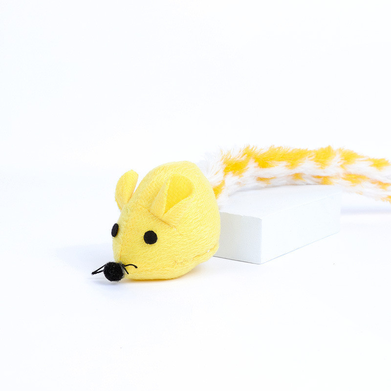 Articole noi pentru animale de companie, șoarece cu coadă lungă de pluș, încorporat în catnip, colorat, auto fericit, amuzant, jucării interactive de mestecat Accesorii pentru pisici