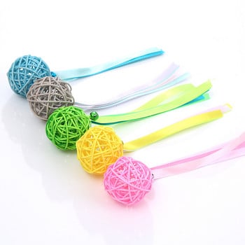 Pet Products Pet Cat Toy New Fairy Temperament Ribbon Rattan Ball Toy Зоотовари Забавна играчка със звънче Интерактивна играчка за котки