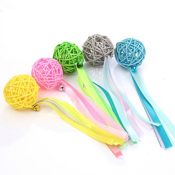 Pet Products Pet Cat Toy New Fairy Temperament Ribbon Rattan Ball Toy Зоотовари Забавна играчка със звънче Интерактивна играчка за котки