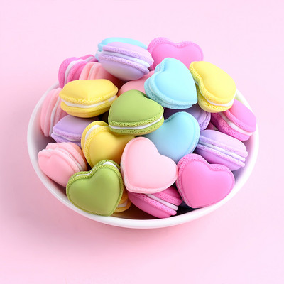 10 buc simulare în formă de inimă Macaron cremă prăjitură rășină desert fals pentru decorarea nunții fereastră fotografie props DIY bijuterii