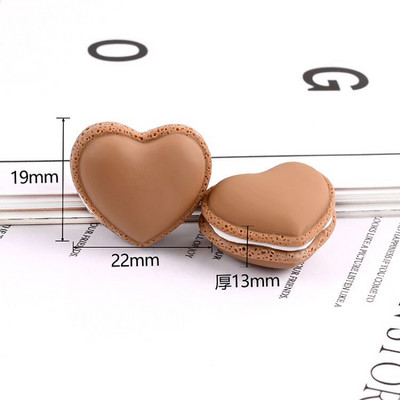 10db Szimulációs szív alakú Macaron krémtorta gyanta hamis desszert esküvői dekorációhoz ablak fotózás kellékek barkács ékszer készítés