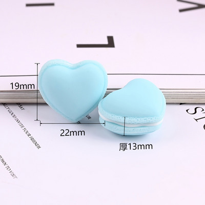 10db Szimulációs szív alakú Macaron krémtorta gyanta hamis desszert esküvői dekorációhoz ablak fotózás kellékek barkács ékszer készítés