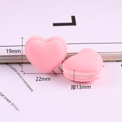 10db Szimulációs szív alakú Macaron krémtorta gyanta hamis desszert esküvői dekorációhoz ablak fotózás kellékek barkács ékszer készítés