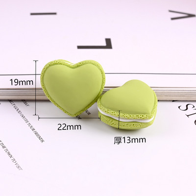 10db Szimulációs szív alakú Macaron krémtorta gyanta hamis desszert esküvői dekorációhoz ablak fotózás kellékek barkács ékszer készítés