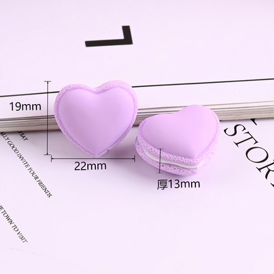 10db Szimulációs szív alakú Macaron krémtorta gyanta hamis desszert esküvői dekorációhoz ablak fotózás kellékek barkács ékszer készítés