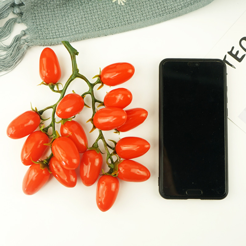 1 buc simulare de fructe false rosii cirese decor de petrecere acasa, accesoriu fotografic, sfoară de fructe artificiale, spumă, recuzită pentru decorarea fructelor false