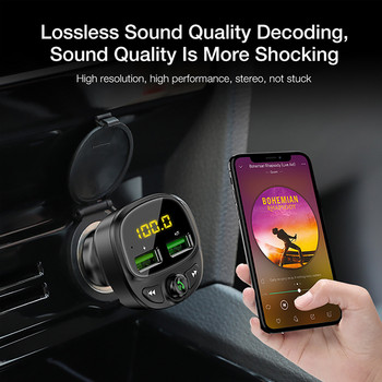 Νέο κιτ αυτοκινήτου προσαρμογέα ασύρματου προσαρμογέα ασύρματου πομπού FM συμβατό με Bluetooth με διπλό φορτιστή αυτοκινήτου USB 3.0 Υποστήριξη συσκευής αναπαραγωγής MP3 κάρτα TF