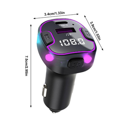 Vezeték nélküli autós készlet Blue Tooth FM adó autós kihangosítóhoz Dual USB autós töltő autós Blue Tooth zeneadapter FM adó