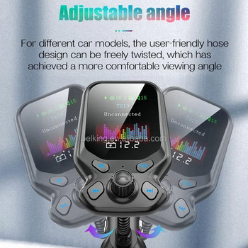 Νέος ασύρματος πομπός FM Auto Bluetooth 5.0 Δέκτης MP3 Φορτιστής κιτ FM Προσαρμογέας Πομπός USB 2.4A Φορτιστής ραδιοφώνου Playe L3C8