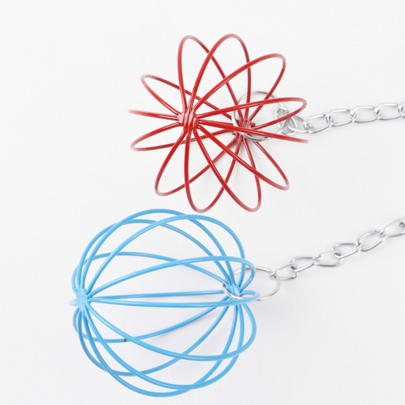 Sferă rotundă de metal dozator de hrană pentru exerciții bile agățate cobai hamster iepuraș jucărie pentru animale de companie Suport de hrănire suspendabil