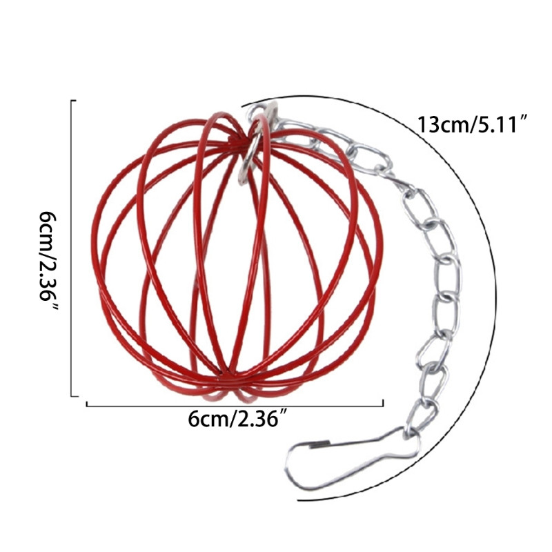 Sferă rotundă de metal dozator de hrană pentru exerciții bile agățate cobai hamster iepuraș jucărie pentru animale de companie Suport de hrănire suspendabil