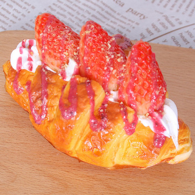 1 db mesterséges croissant desszert hamis étel dekoráció fényképezés profi ételszimuláció torta modell teásasztal dekoráció FCYY-026