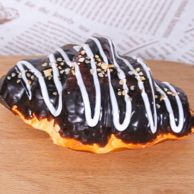 1 db mesterséges croissant desszert hamis étel dekoráció fényképezés profi ételszimuláció torta modell teásasztal dekoráció FCYY-026