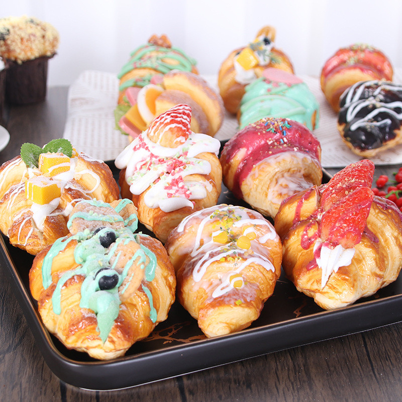 1PC Desert Croissant Artificial Decorare Mancare Falsa Fotografie Simulare Alimente Pro Model Tort Ceai Decorare Masa FCYY-026