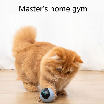 Αυτόματο έξυπνο παιχνίδι γάτας USB Διαδραστικό ηλεκτρικό άλμα μπάλας αυτοπεριστρεφόμενα παιχνίδια κυλιόμενη μπάλα άλματος για κατοικίδια γατάκια σκύλους