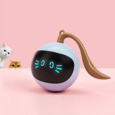 Automata intelligens macskajáték USB interaktív elektromos ugrólabda Önforgó játékok Guruló ugrólabda kisállat cica kutyás gyerekeknek
