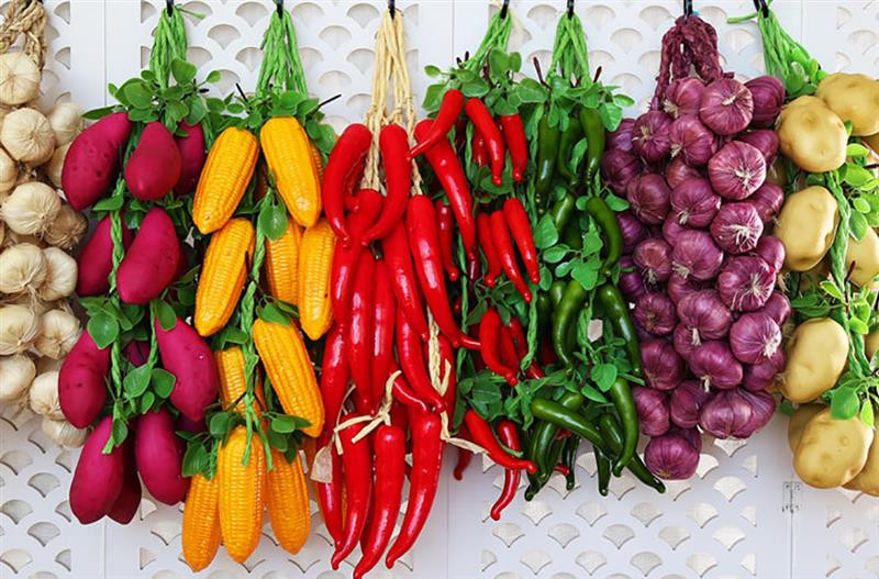 1 șir Legume artificiale, realiste, porumb, fals, legume simulate, accesoriu foto, decorare pentru agățat acasă